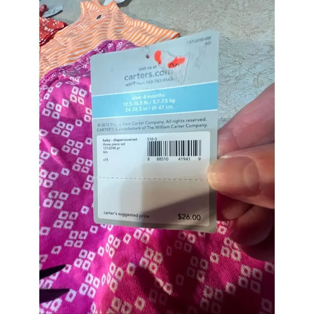 Carters Baby Bundle  Tops Jackets Dresses Sz 6 Months NWT